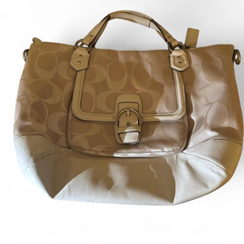 Coach Beige Signature Shoulder Bag